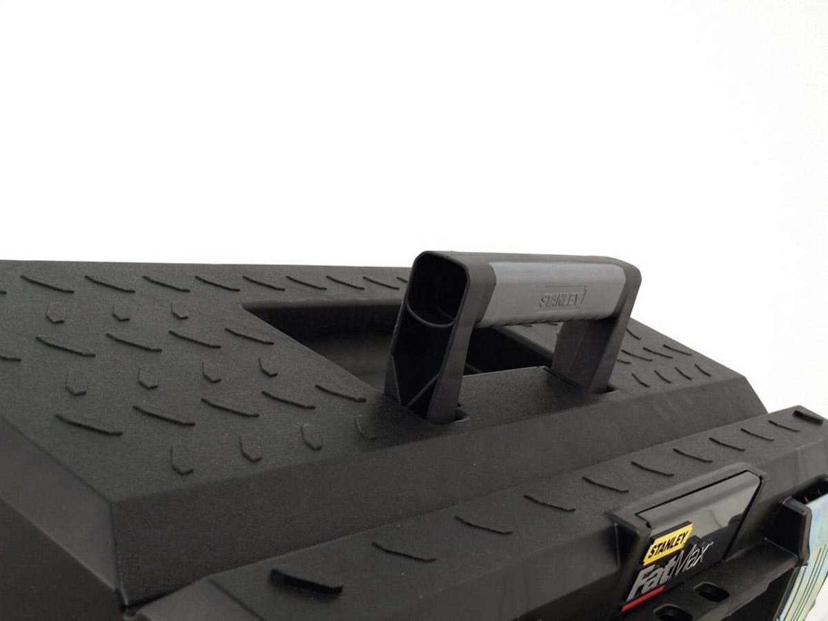 Stanley FatMax 1-95-615 Gereedschapskoffer, 51 x 29 x 30 cm, draagtas met Bi-Material handvat, robuuste doos van metaal en kunststof met roestvrije sluitingen, koffer met uitsparing