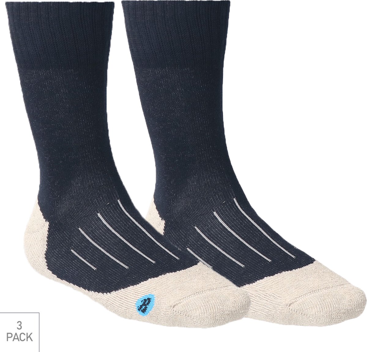 Bata Industrials - 3-Pack - Lady Katoenen Werksokken - Antistatisch - Antibacterieel - Dames - marine - 39-42 - 131213001