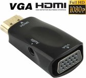 Full HD 1080P HDMI naar VGA en audio-adapter voor HDTV / Monitor / Projector (zwart)
