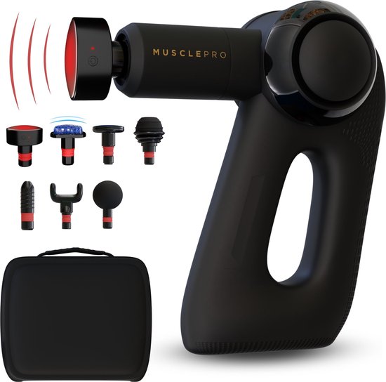 MusclePro Prime - massage gun - professioneel massage apparaat - massage pistool - spier massage - warmte en koel functie - 7 mondstukken
