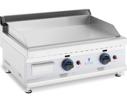 Dubbele gasgrill - 60 x 40 cm - glad - 2 x 3.100 W - aardgas - 20 mbar - Royal Catering