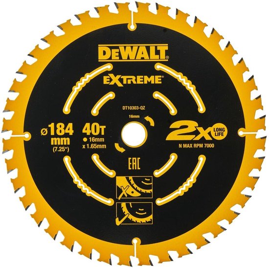 DeWALT Cirkelzaagblad DT1087 | Trespa | 165 x 20 mm | 54 Tanden DeWALT Cirkelzaagblad DT1087 | Trespa | 165 x 20 mm | 54 Tanden
