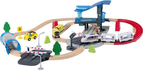 Ensemble de rails de train en bois Playtive City express