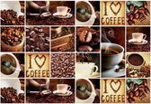 Fotobehang - Vlies Behang - Koffie Collage - I Love Coffee - 208 x 146 cm