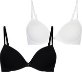 Hunkemöller Dames Lingerie 2-pack voorgevormde beugel bh - Zwart - maat E70