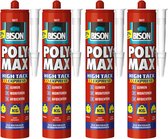 Bison poly max high tack express - colle de montage - extra forte - extra rapide - blanc - 4 x 440 grammes