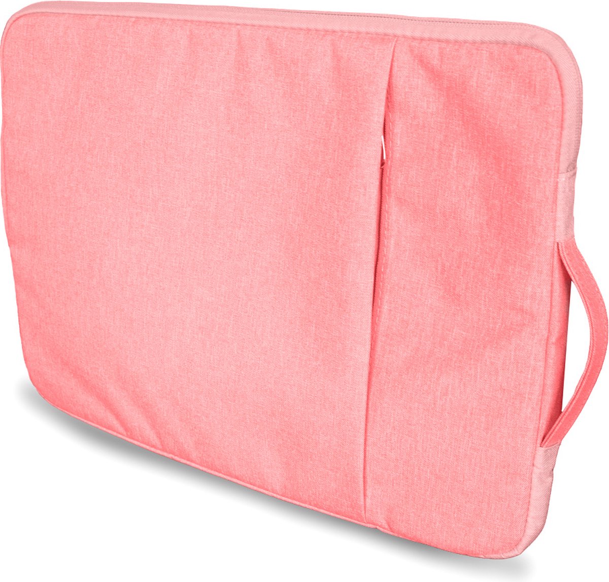 Laptophoes 15,6 inch roze waterafstotend lichtgewicht soft velvet binnenkant krasbestendig met ritssluiting - Afbeelding 5