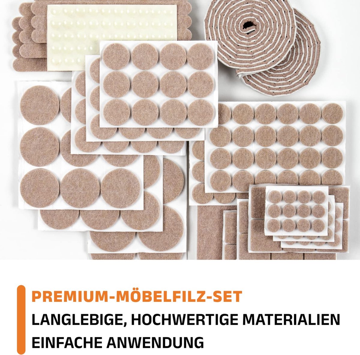 4 stuks premium meubelglijders, rechthoekig, 24 x 100 mm, zelfklevend