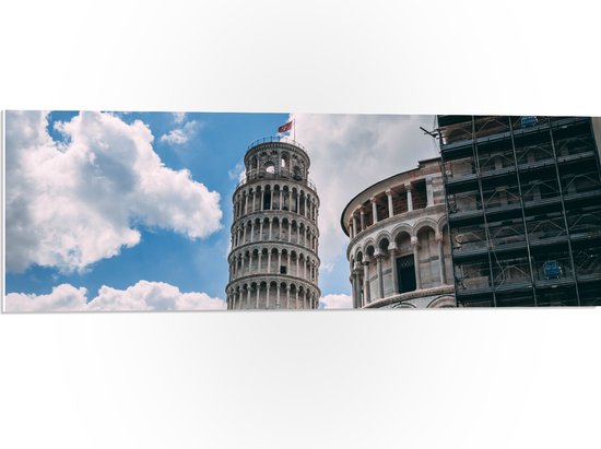 PVC Schuimplaat - Toren van Pisa - Italië - 90x30 cm Foto op PVC Schuimplaat (Met Ophangsysteem)