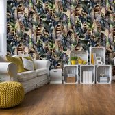 Fotobehang - Vlies Behang - Kleurrijke Veren - 254 x 184 cm