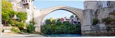 WallClassics - Acrylglas - Stari Most Brug in Bosnië op Zonnige Dag - 60x20 cm Foto op Acrylglas (Wanddecoratie op Acrylaat)