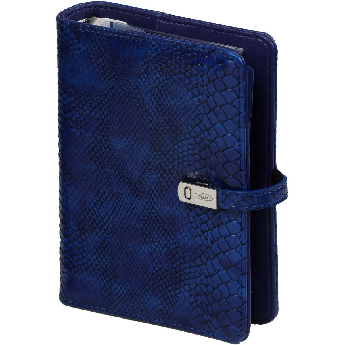 Kalpa 1111-75 Personal 6-rings Agenda Organizer Croco Indigo 1 week per 2 paginas 2024-2025-2026