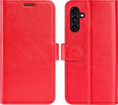 Samsung Galaxy A14 Hoesje - MobyDefend Wallet Book Case (Sluiting Achterkant) - Rood - GSM Hoesje - Telefoonhoesje Geschikt Voor Samsung Galaxy A14