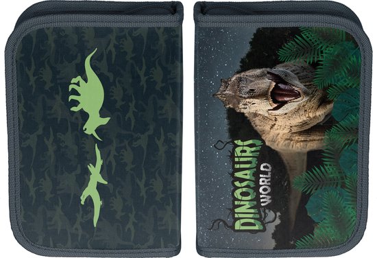 Dinosaurus Gevuld Etui, T-Rex - 19,5 x 13 x 3,5 cm - 22 st. - Polyester