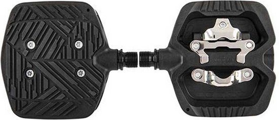 Shimano SPD Pedaal XLC Systeempedaal PD-S01 - Klikpedaal & Platform In één | Shimano SPD Compatibel, Zwart/zilver CrMo As Pedaal