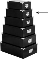 Boîte / boîte de rangement 5Five - 6x - noir - L32 x W21.5 x H12 cm - karton solide - Blackbox