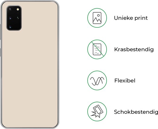 Telefoonhoesje Geschikt voor Samsung Galaxy S20 Plus hoesje - Beige - Effen kleur - Siliconen Telefoonhoesje Telefoonhoesje