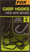Carp Hooks Wide Gape Barbed Beaked X10 Fox