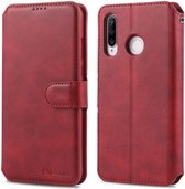 AZNS Huawei P30 Lite Portemonnee Stand Hoesje Rood