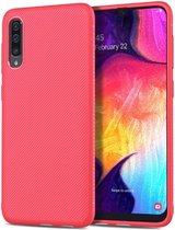 Samsung Galaxy A50 Hoesje Twill Slim Textuur Rood