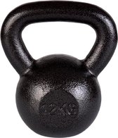 ScSPORTS® Kettlebell 12 kg - Hamerslag Optiek - Zwart - Gewichten