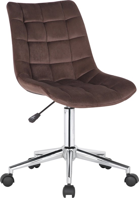 Chaise de bureau Severino - Tissu - Velours Marron - Ergonomique -  46x40x96cm Réglable... | bol