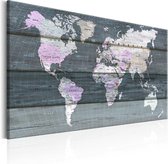 Schilderij -  Wereldkaart , Zwervend over de wereld
