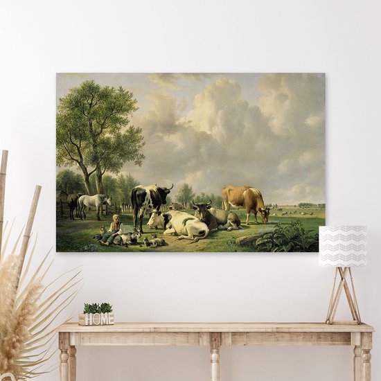Peinture sur toile Prairie avec bétail
