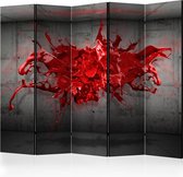 Vouwscherm - Rode inkt 225x172cm  , gemonteerd geleverd, dubbelzijdig geprint (kamerscherm)