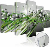 Afbeelding op acrylglas - Groene stroom, Groen/Grijs,  5luik
