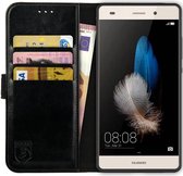 Rosso Element Book Case Wallet Hoesje Geschikt voor Huawei P8 Lite | Portemonnee | 3 Pasjes | Magneetsluiting | Stand Functie | Zwart
