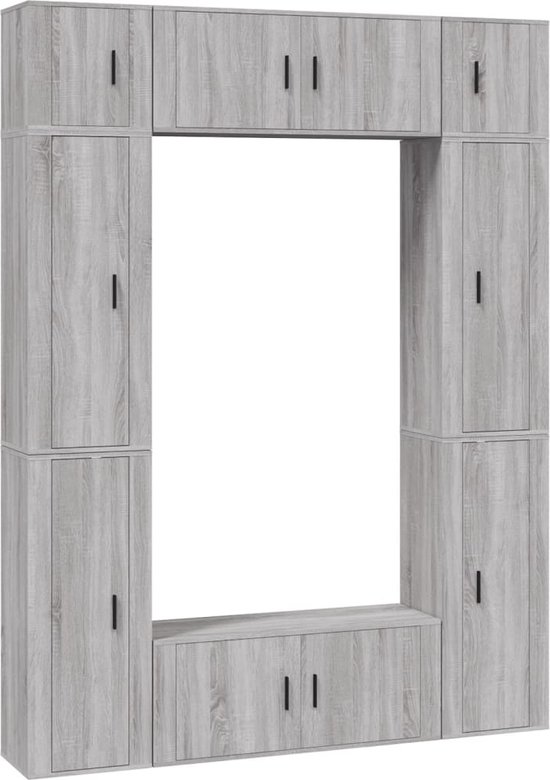 vidaXL Bureau 102x50x75 cm bewerkt hout grijs sonoma - Bureaus