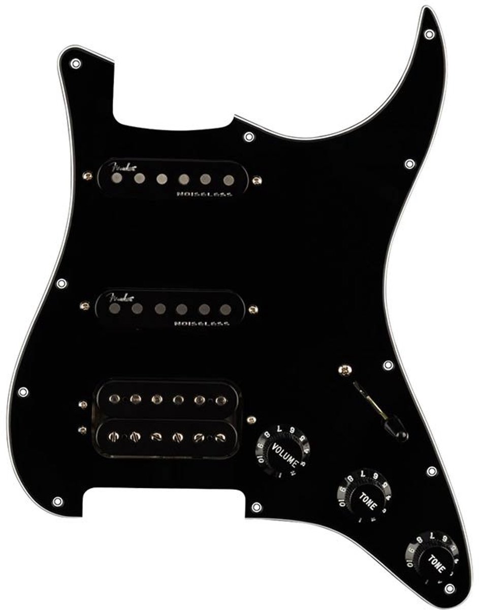 Fender 992347506 Shawbucker Bridge/Gen 4 Noiseless neck/middle HSS, 11 screw holes, black