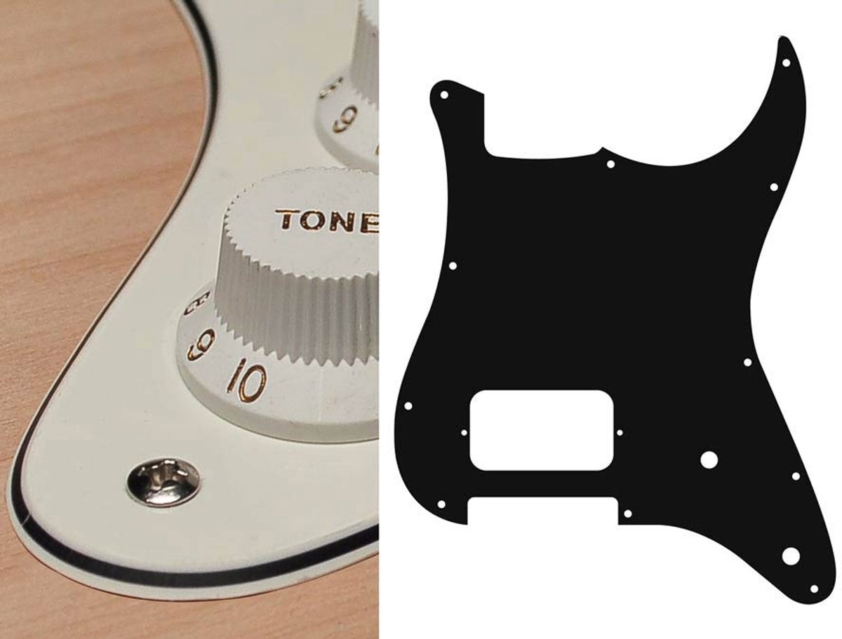 Boston ST-344-VW pickguard, Stallion, H, 2 pot holes, 3 ply, vintage white