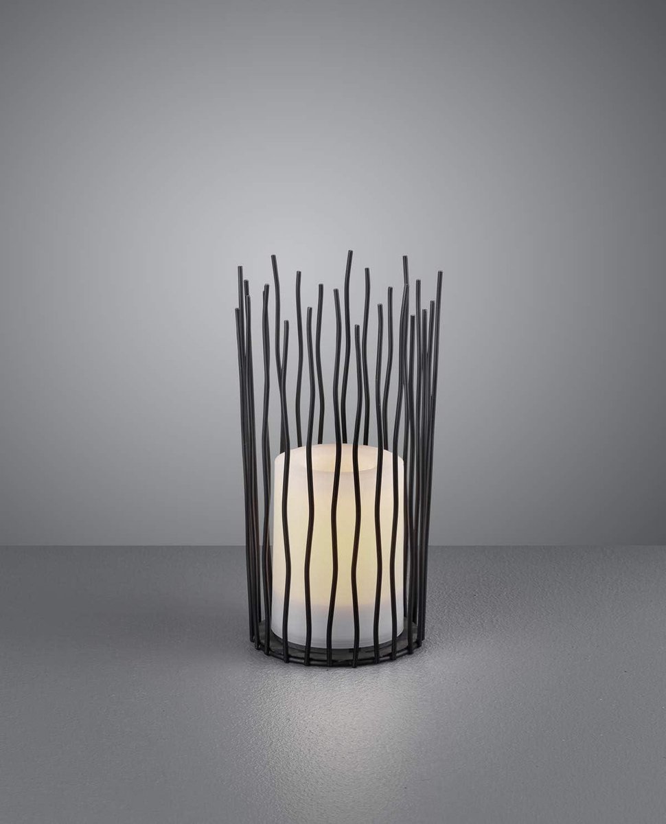 LED Solar Buitentafellamp Coro R55136132 Kunststof Zwart met Flikkerend Effect - Buitendecoratie, Sfeerverlichting