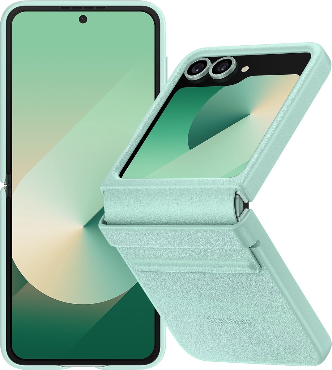 Samsung Galaxy Z Flip6 Vegan Leren Hoesje - Kindsuit case - Munt