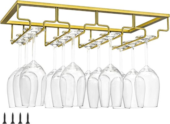 Support de Verre à Vin avec 5 Rails pour 10-15 Verres (Noir Support de Verre à Vin avec 5 Rails pour 10-15 Verres (Noir
