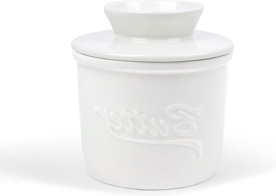 Butterklokje van Keramiek 150g, Franse Boterpot Met Waterkoeling en Deksel, Boterpot voor Frisse en Smeerbare Boter (Lila Butterklokje van Keramiek 150g, Franse Boterpot Met Waterkoeling en Deksel, Boterpot voor Frisse en Smeerbare Boter (Lila
