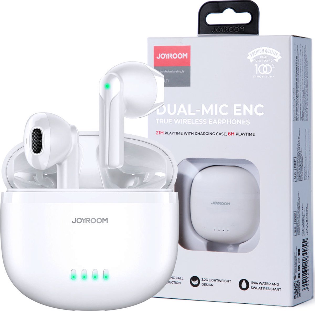Draadloze Oortjes - Bluetooth Oordopjes - Earpods - Dual Mic - Oplaadcase - Geschikt voor Apple en Android - Wit