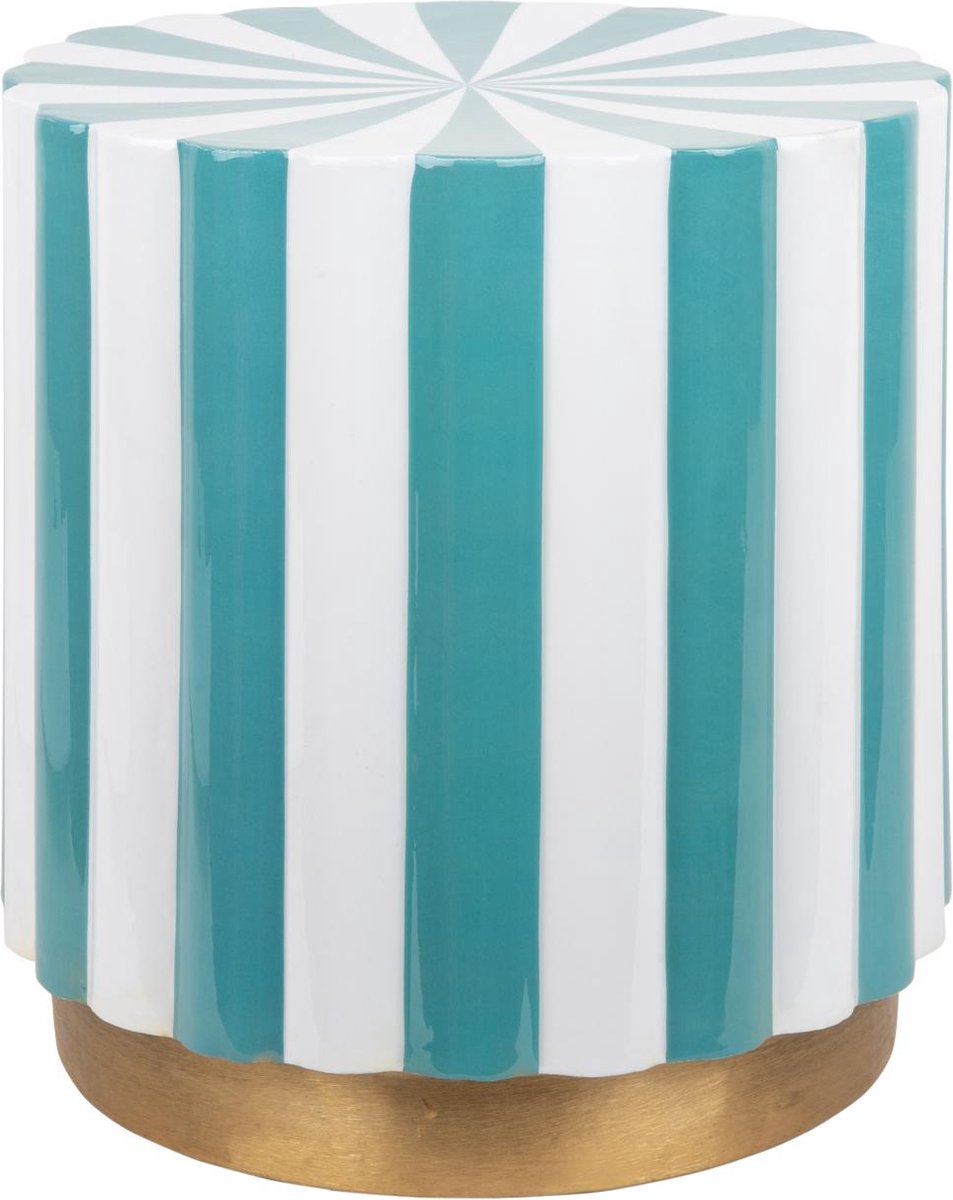 Leitmotiv Poef Candy Swirl - Blauw - Ø40cm - Modern
