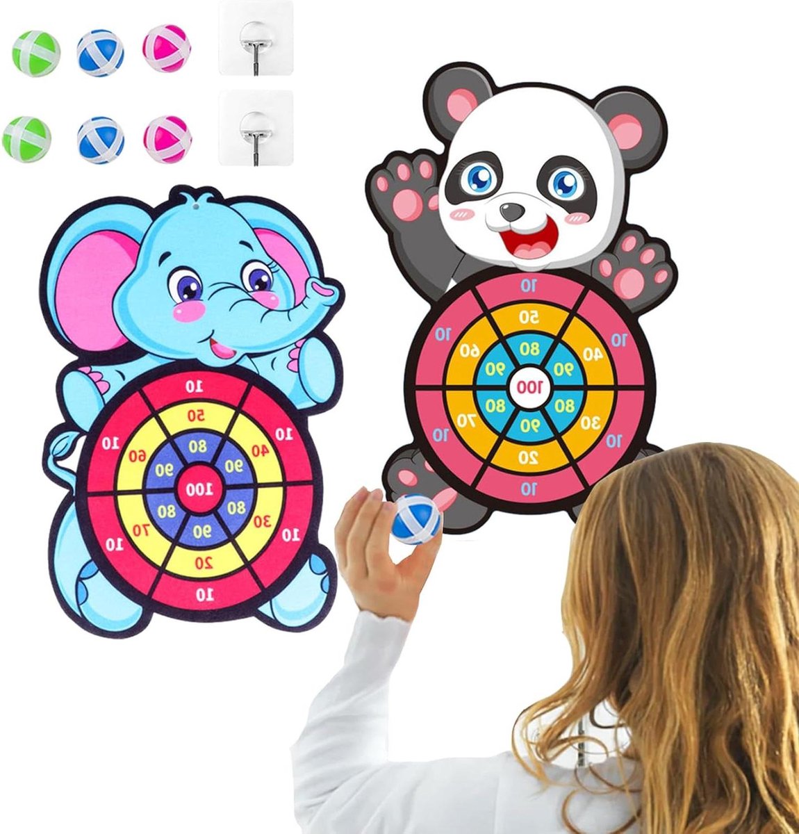 Dartbord voor kinderen - 2 stuks - Klittenband-dartbord - Binnen en buiten spellen - Feestcadeaus