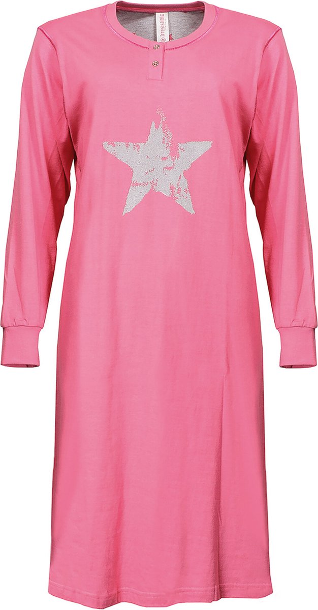Irresistible Dames Nachthemd - 100% Gekamde Katoen - Roze - Maat L