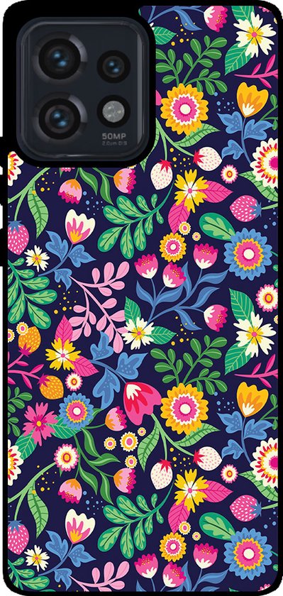 Coque de téléphone Smartphonica adaptée au Motorola Edge 40 Pro / Plus 2023 avec imprimé floral - Coque arrière en TPU au design floral adaptée au Motorola Edge 40 Pro; Motorola Edge Plus 2023