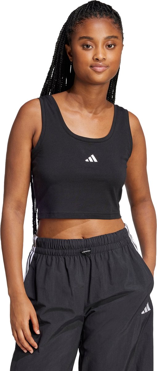 Adidas Sportswear Essentials Small Logo Katoenen Lifestyle Tanktop Dames Zwart