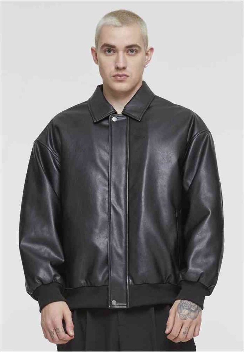 Urban Classics Synthetic Leather Blouson Jacket 3XL Zwart