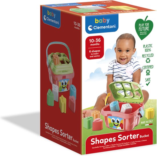 Baby Clementoni - Shape Sorter - Vormenstoof - Blokkendoos met Cijfers en Kleuren - Plastic Vormen - Duurzaam Speelgoed - 1 Jaar van Clementoni — afbeelding 4