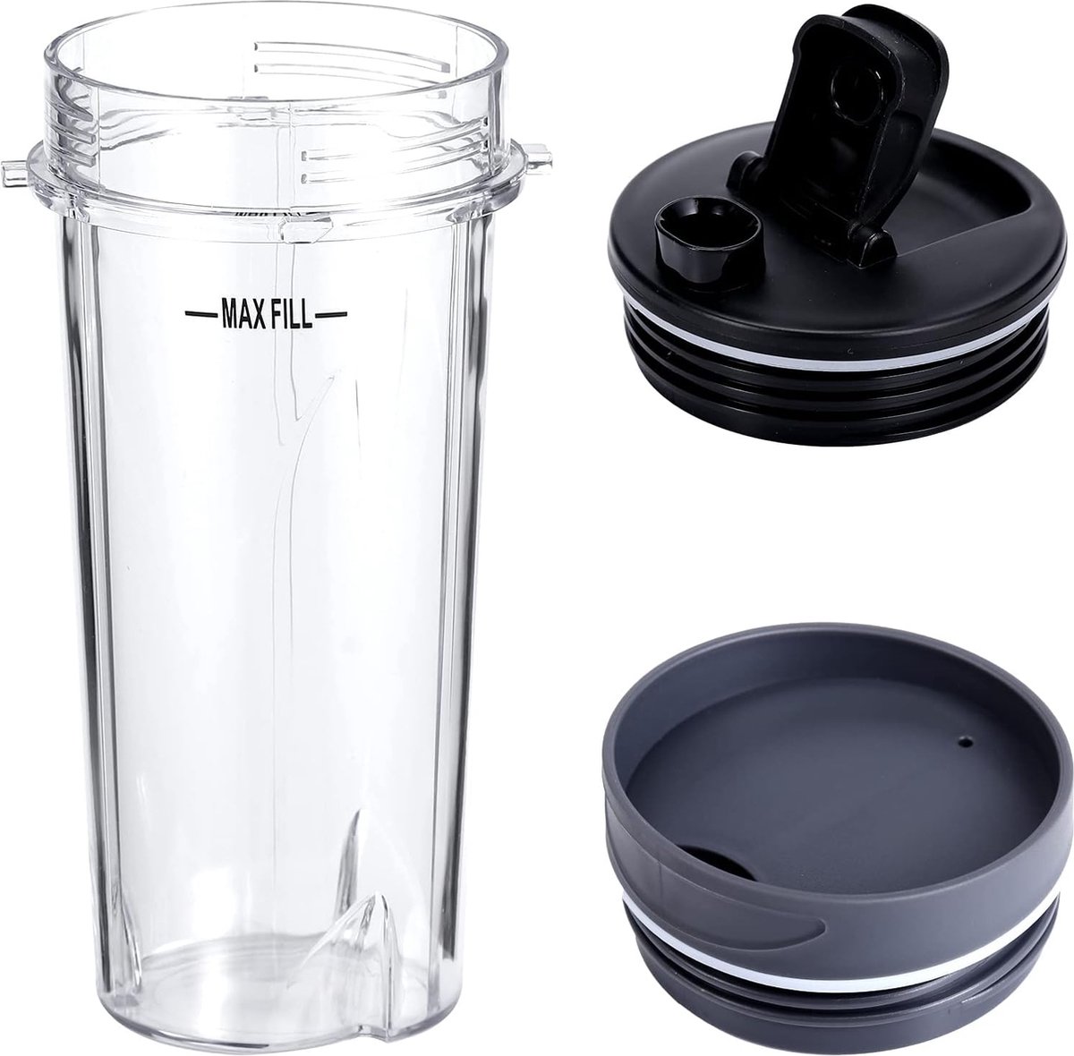 16oz Blender Cup Set - 6 stuks Vervangende onderdelen Compatibel met Geschikt voor Ninja Single Serve Cup met deksel en afsluitdeksel Compatibel met Nutri Ninja-serie Geschikt voor QB3000 BL770 BL780 BL660 BL740 BL810 Blenders – foto 4