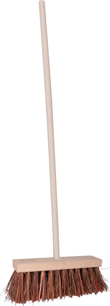 Goedkoopste Straatbezem/buitenbezem - Theo - hout/piassava - 121 cm steel - 30 cm bezemkop - werkplaats bezem