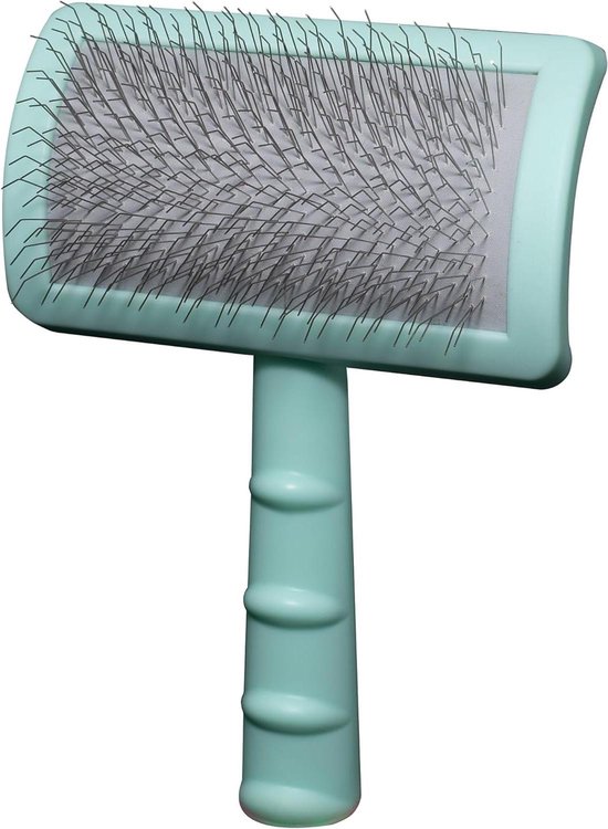 TAURO PRO LINE - Slicker Brush Rechthoekig S | Premium borstel voor honden en katten met zacht, flexibel kussen, ergonomisch ontwerp. | Inbegrepen: 1x verzorgingsborstel in paars, afmetingen