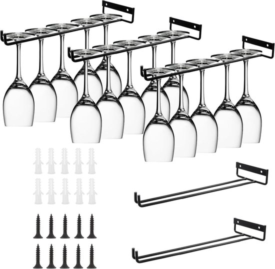 Wijnglashouder, Glaswerkrekken Onder Kast Wijnglas Displaystandaard, voor Keuken/Bar/Restaurant/Café